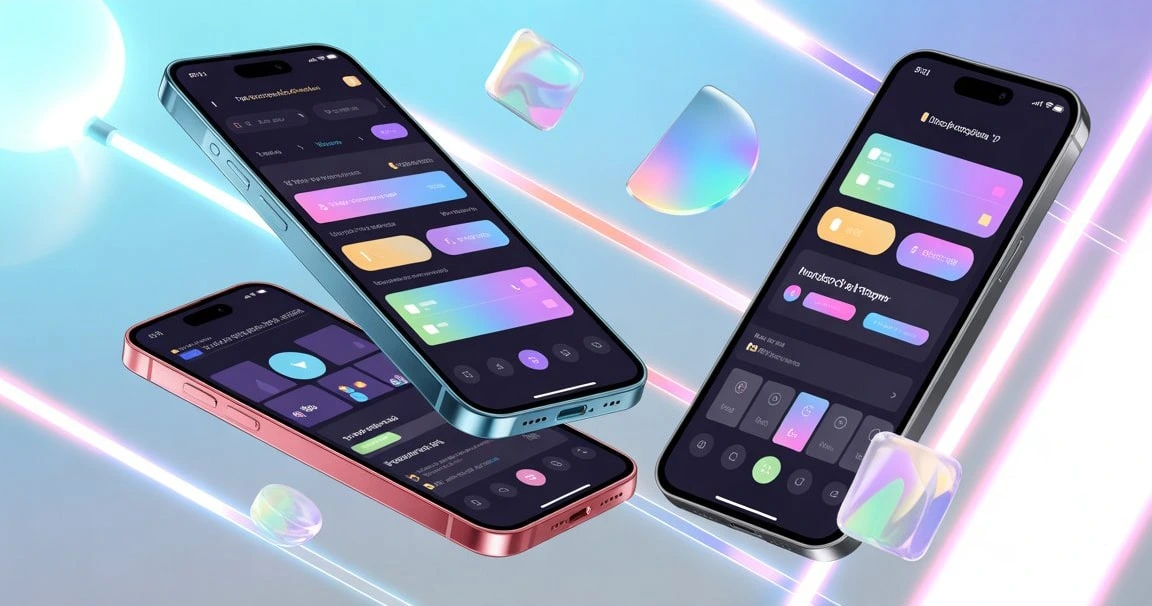 NeonFlow Mobile UI - futuristic anime-inspired app design